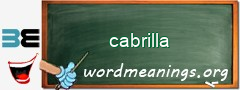WordMeaning blackboard for cabrilla